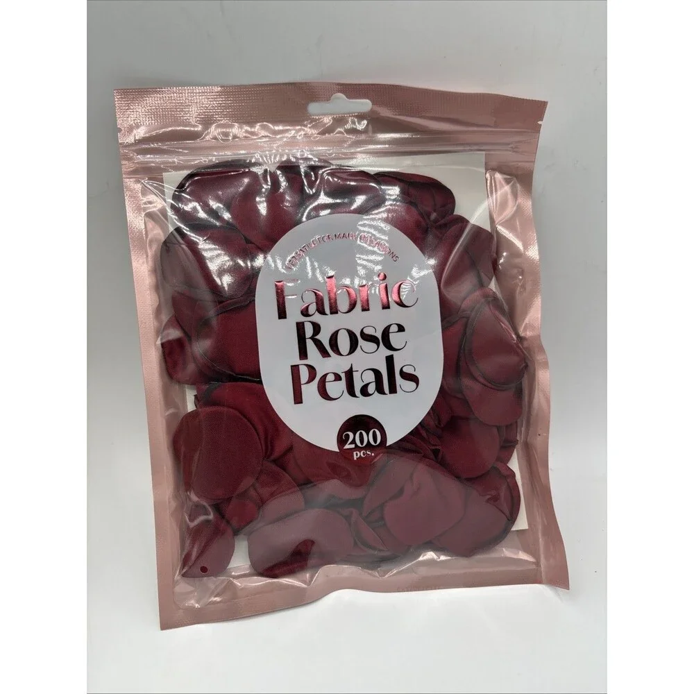 Rose Petals Fabric Burgundy 200Pcs  Wedding Aisle Table Party Decor Love NIP